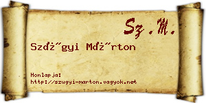 Szügyi Márton névjegykártya