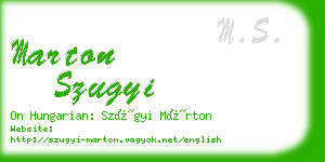 marton szugyi business card